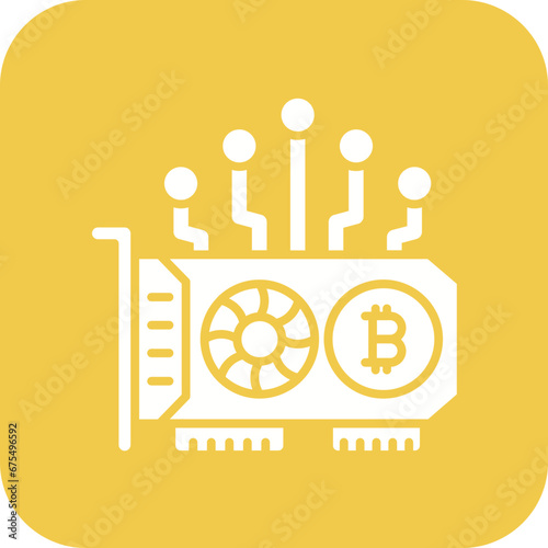GPU Mining Line Color Icon