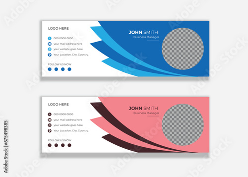 Clean and simple email footer template and personal business mobile corporate email signature design.

