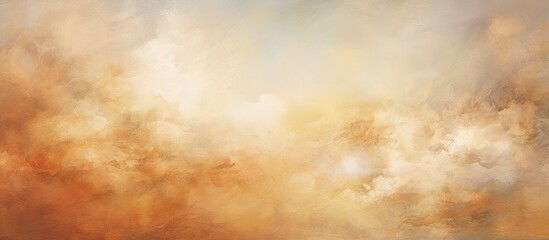 The abstract watercolor art showcased a unique pattern with a mix of bronze and gold hues creating a grunge texture against a background of a serene landscape filled with light space and flu