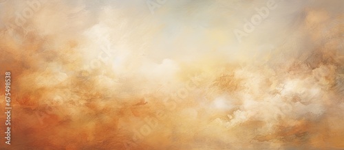 The abstract watercolor art showcased a unique pattern with a mix of bronze and gold hues creating a grunge texture against a background of a serene landscape filled with light space and flu