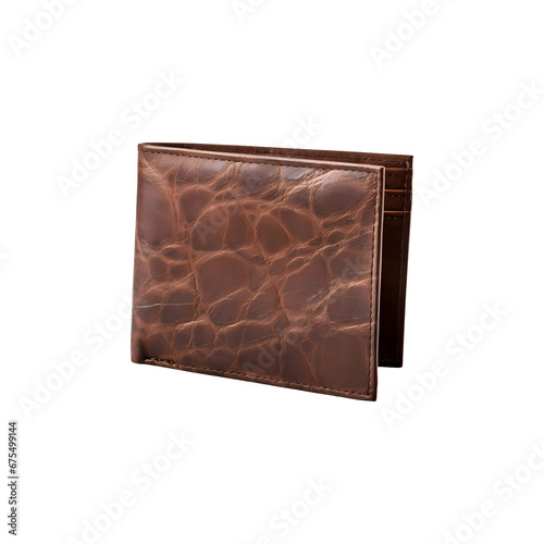 Bi-fold wallet isolated on transparent and white background