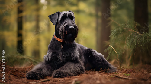 Wallpaper Mural Stoic Giant Schnauzer in Natural Setting, Generative AI Torontodigital.ca