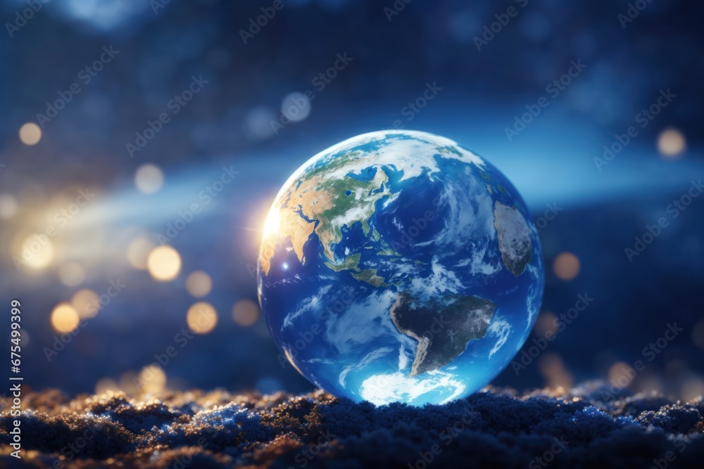 Blue earth in the fresh air sky. ai generative Blue earth in the fresh air sky. ai generative