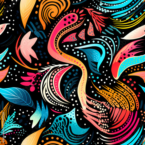 seamless pattern with stylized doodles