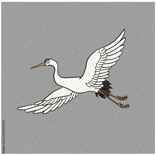 A white stork vector illustration