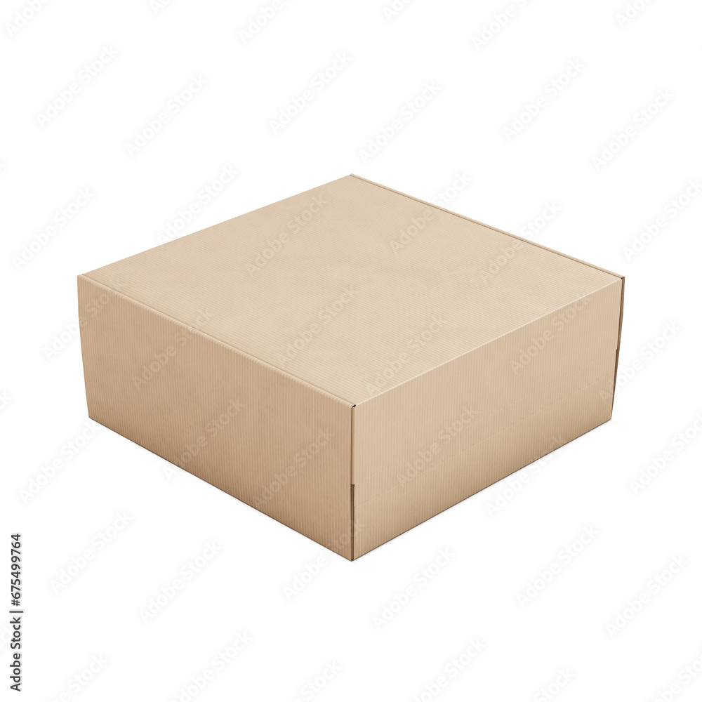 a brown Square Corrugated Box image isolated on a white background a brown Square Corrugated Box image isolated on a white background