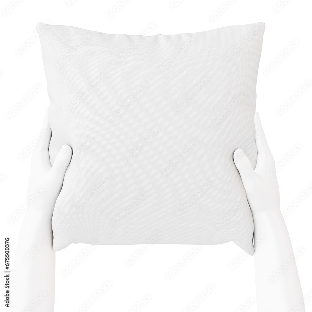 a blank isolated image of a mannequin hands holding a square pillow on a white background a blank isolated image of a mannequin hands holding a square pillow on a white background