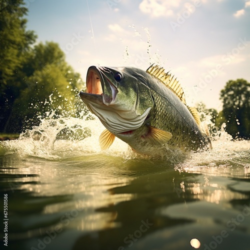 Def large mouth bass breaking wa biggest bass illustration picture AI generated art