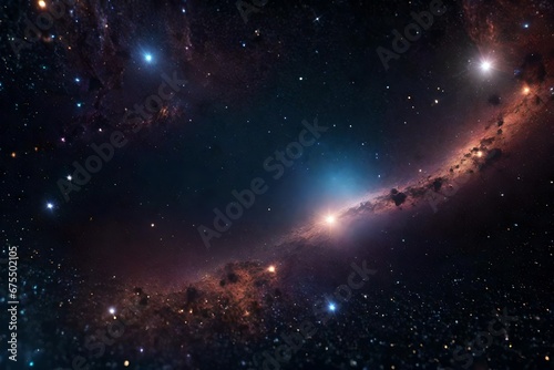 Cosmic background of stars and galaxies. A dark infinite universe with shining stars and constellations.