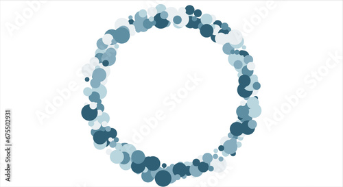 Bubbles pattern Frame Blue banner web. Colored Background. Vector illustration.