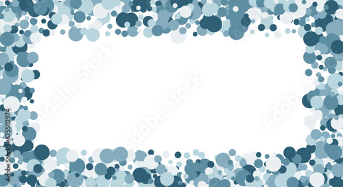 Bubbles pattern Frame Blue banner web. Colored Background. Vector illustration.