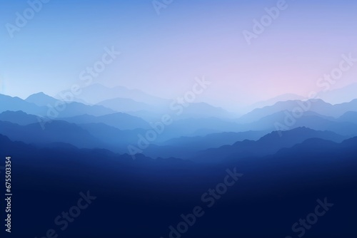Intense and dramatic Topaz Twilight, Abstract gradient background of Blue to Black, Abstract misty mountain landscape