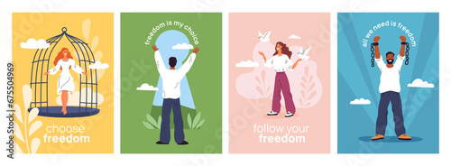 Fotografija Freedom inscriptions cards