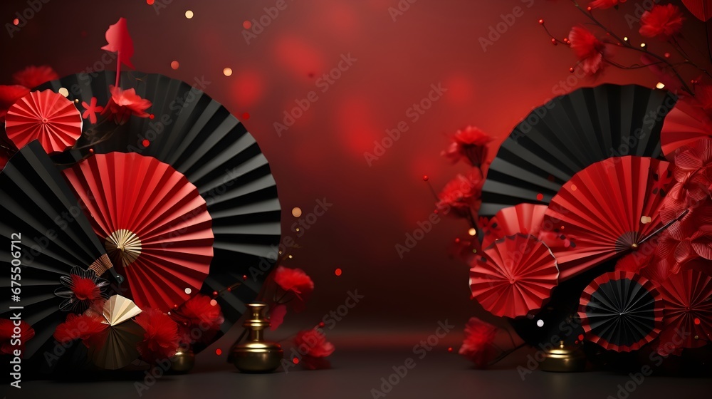 Chinese new year concept decorated festive background