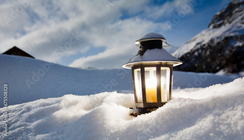 Lantern on the soft snow © Giuseppe Cammino