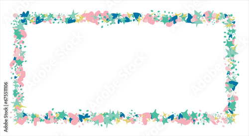 Abstract background with colorful balls in different sizes. Colorful random flying balls. Horizontal background. space for text. Vector illustration