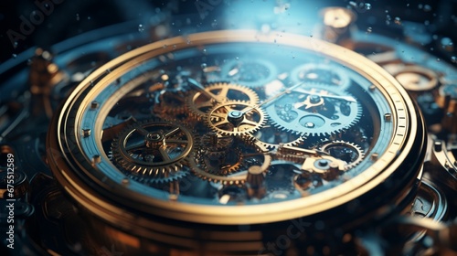 Interlocking gears of a timepiece and water ripples, each attuned to the rhythms of existence.