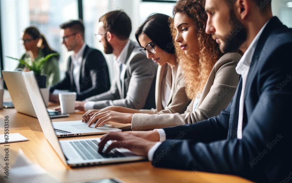 Multiethnic business people working together Multiethnic business people working together