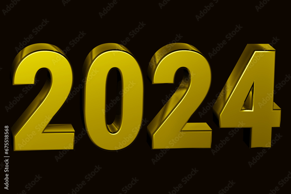 New year 2024 colorful 3D rendering text effect New year 2024 colorful 3D rendering text effect