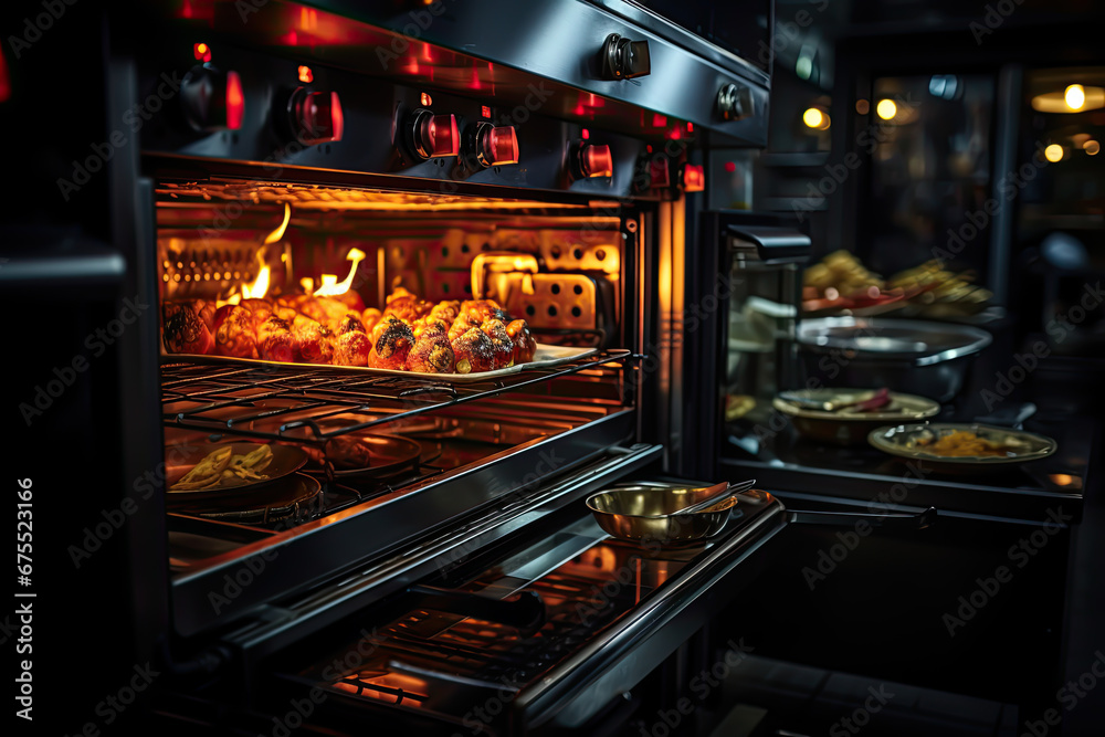 Professional-grade ovens. professional restaurant