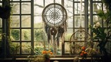 A baroque dream catcher in a Victorian conservatory, with ornate details and a flourish of timeless elegance.