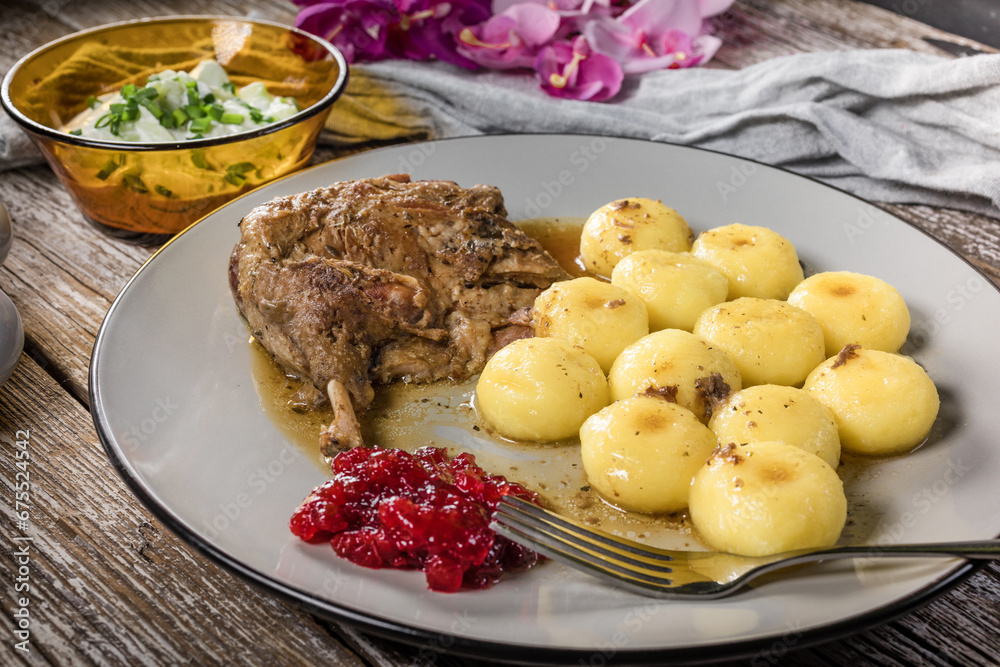 Roasted duck leg. Roasted duck leg.