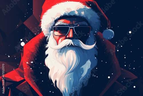santa claus wearing glasses in the snow