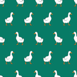 Cute duck seamless pattern. Vector illustration