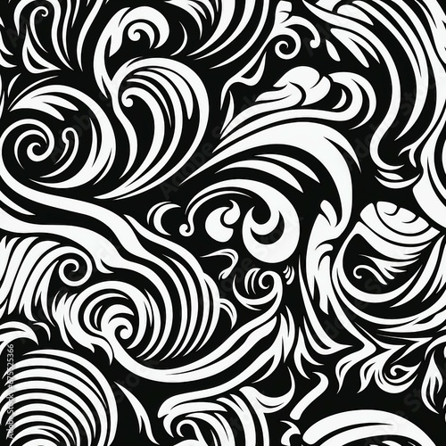 Maori Tattoo-Inspired Pattern