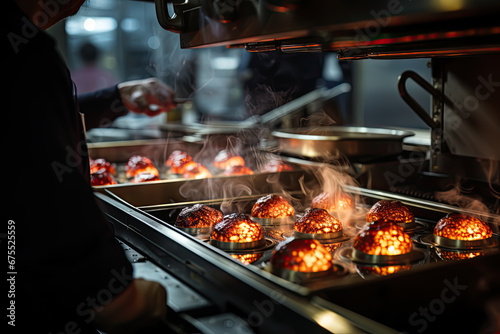 Precision-controlled food cooking processes in progress