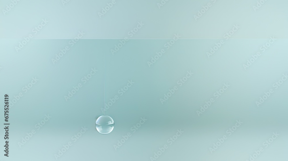 a drop of water hanging from a string on a blue and green background with a drop of water hanging from a string. generative ai a drop of water hanging from a string on a blue and green background with a drop of water hanging from a string. generative ai