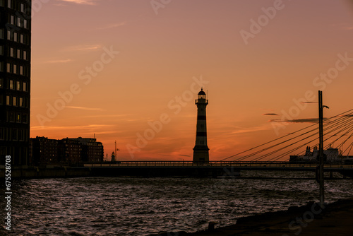 Malmo inner lighthouse at sunset