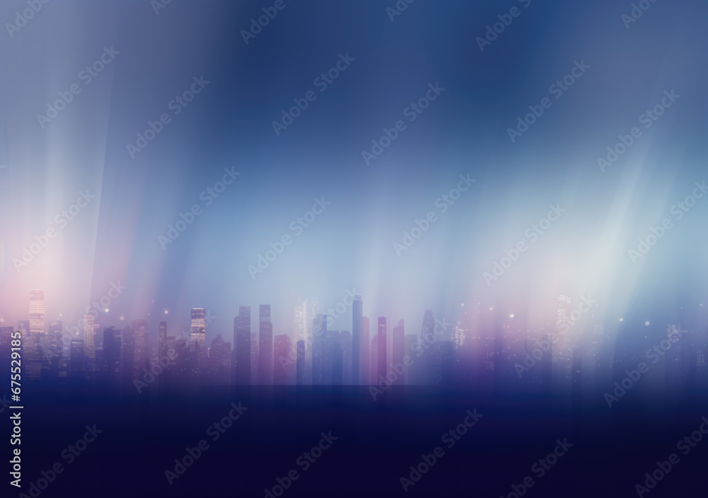 Urban Lights: Blurred Cityscape Nightfall