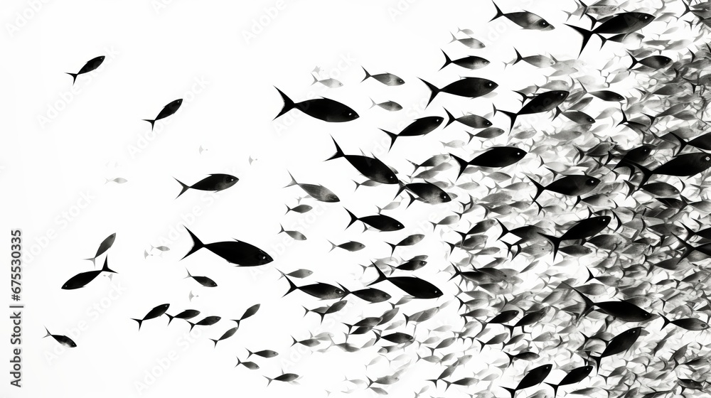 fish silhouettes background. - obrazy, fototapety, plakaty 