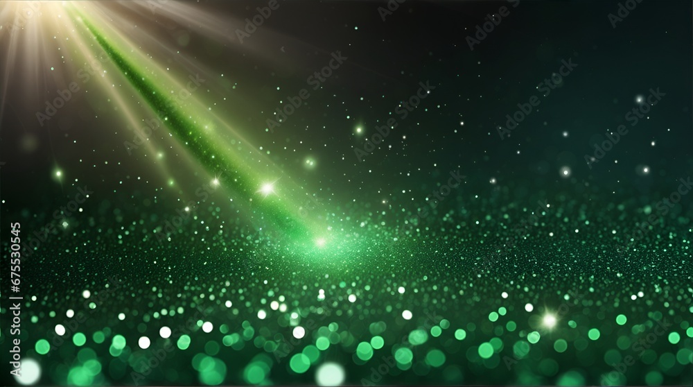 Fototapeta premium green glitter flare background