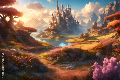 Fantasy land with morning view 