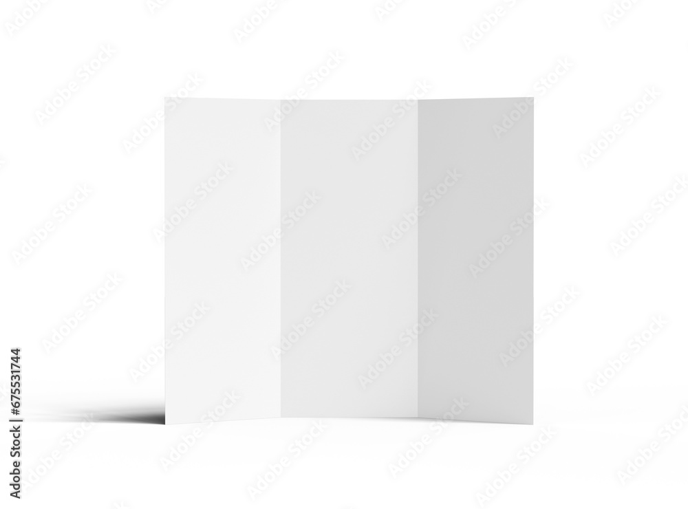Blank Tri fold letter size brochure render on transparent background Blank Tri fold letter size brochure render on transparent background