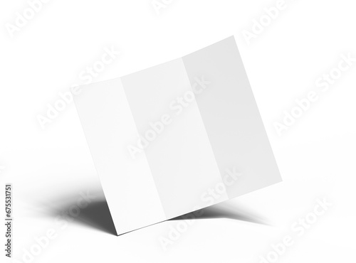 Blank Tri fold letter size brochure render on transparent background 