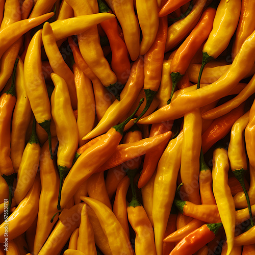Aji amarillo chilli pepper texture seamless pattern photography photo