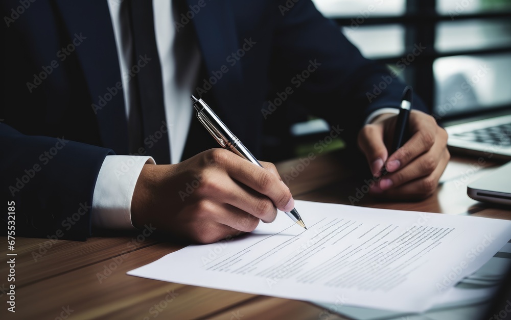 Applicant filling in an application form document Applicant filling in an application form document