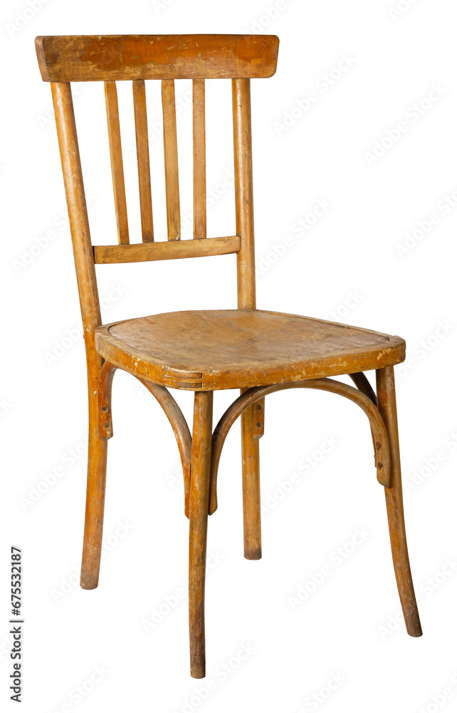 An antique wooden chair. Isolated on a white background. An antique wooden chair. Isolated on a white background.