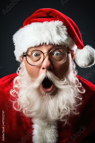Shocked, surprised Santa Claus