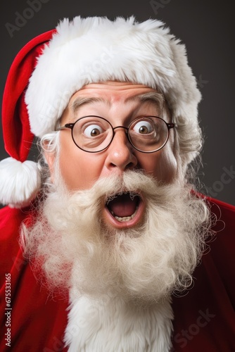 Shocked, surprised Santa Claus