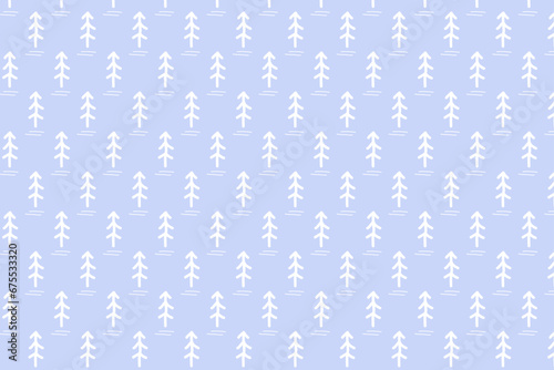 Seamless New Year pattern with fir trees