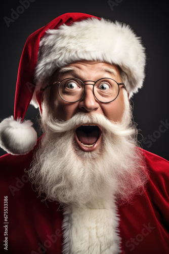 Shocked, surprised Santa Claus