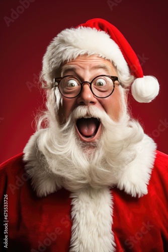 Shocked, surprised Santa Claus