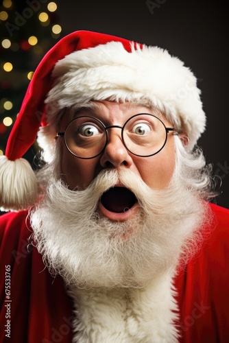 Shocked, surprised Santa Claus