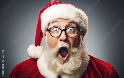 Shocked, surprised Santa Claus