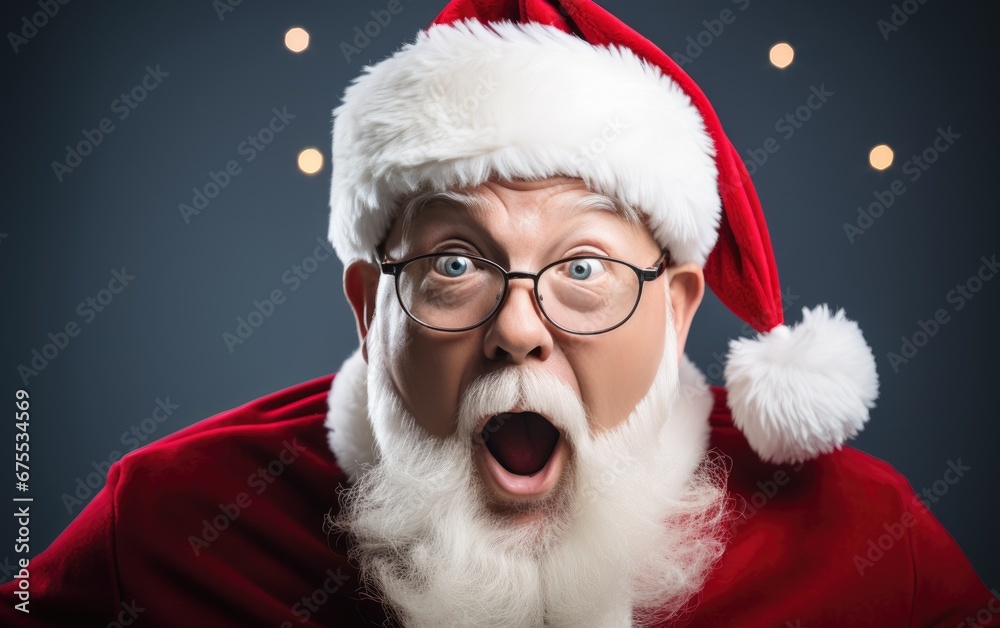 Naklejka premium Shocked, surprised Santa Claus