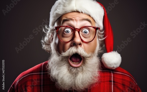 Shocked, surprised Santa Claus